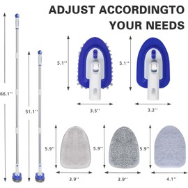 Shower Brush Scrubber with 58“ Long Handle,3 in 1 Tub and Tile Cleaning Brush for Cleaning Bathroom Kitchen Toilet Wall Tub Tile Sink Non-Scratch