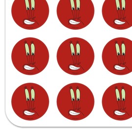 Spongebob Mr. Krabs Face 1" Planner Calendar Scrapbooking Crafting Clear Stickers