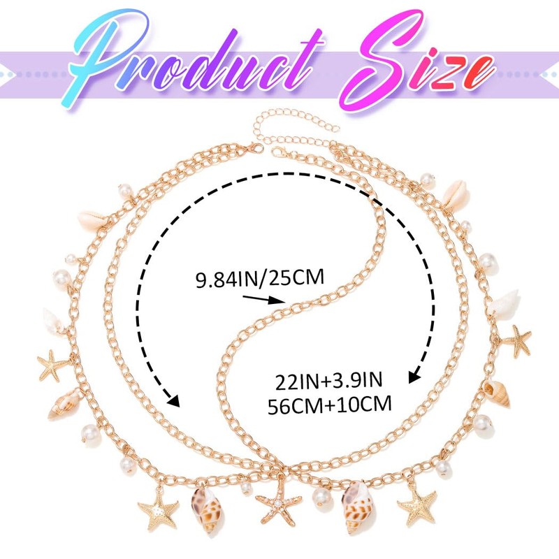 GORTIN Seashell Head Chain Gold Mermaid Headpiece Boho Beach Hair