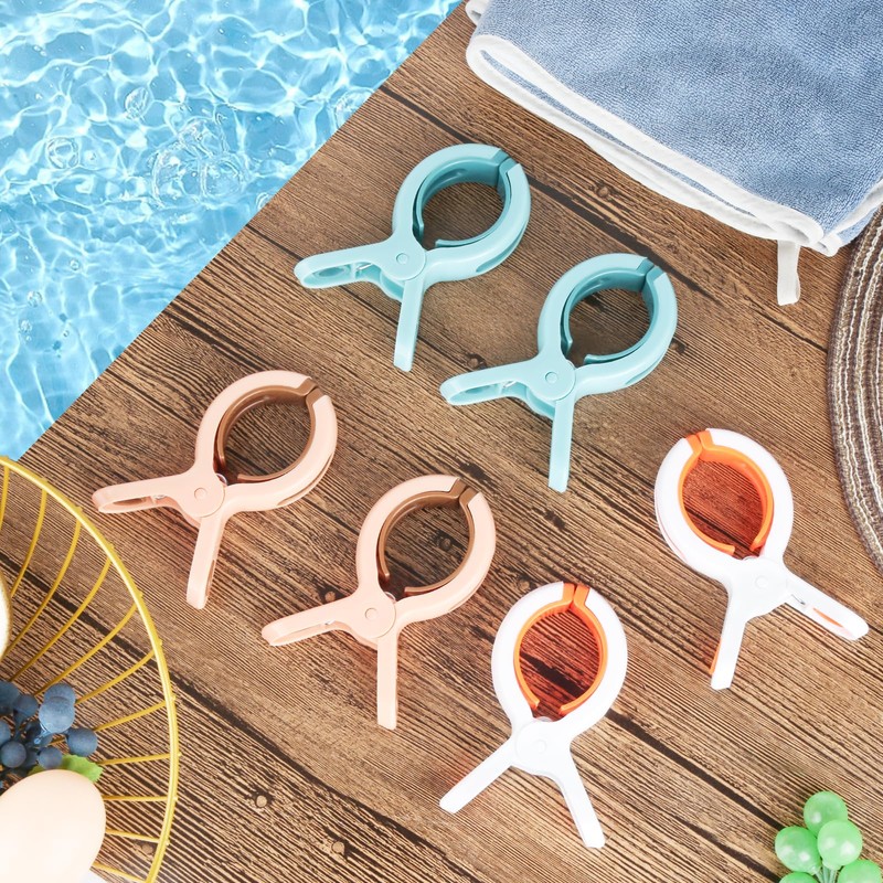 8 x Clothes Pegs, Large Towel Clips for Beach Loungers,