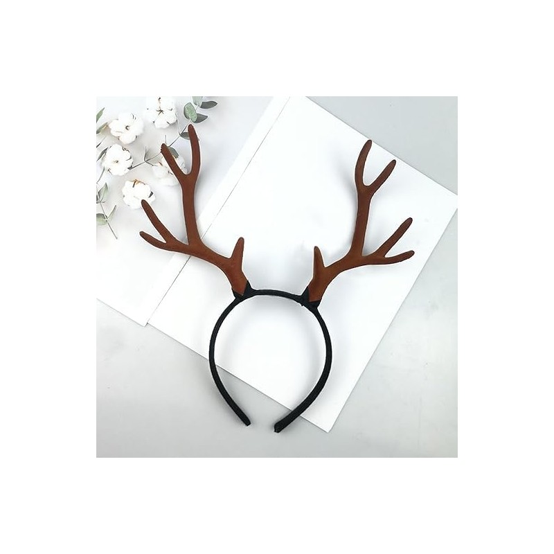 Reindeer Antlers Headband Red Elk Deer Horn Headband Reindeer Cosplay