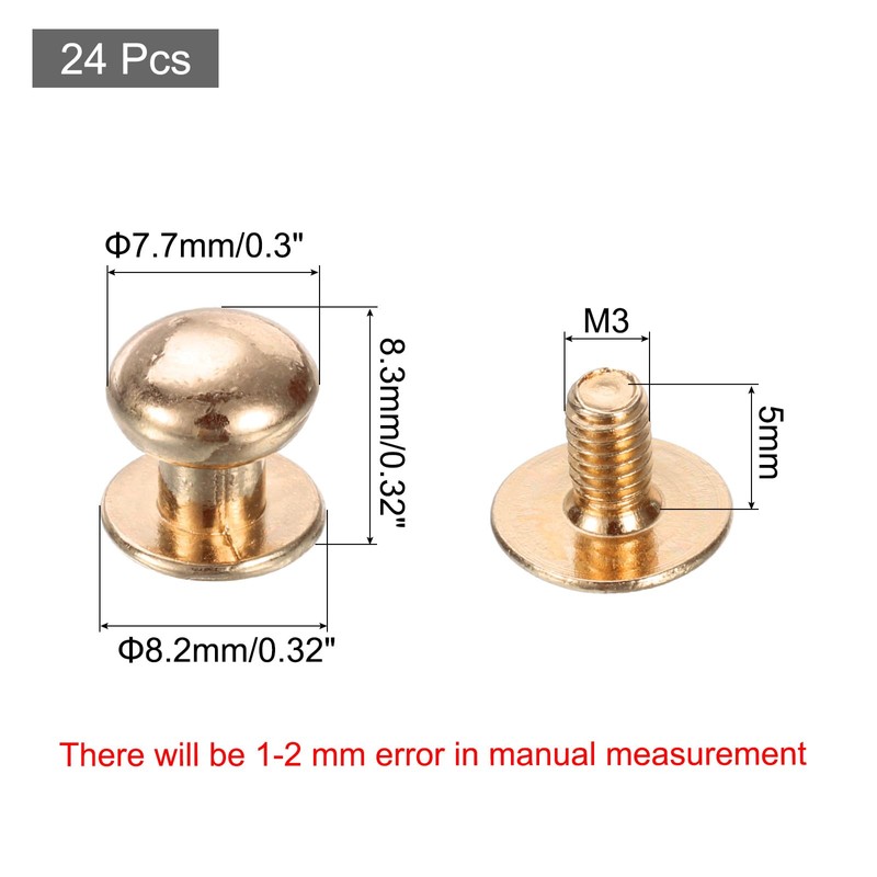 sourcing map 24pcs 0.3" x 0.32" Mini Round Knobs, Small
