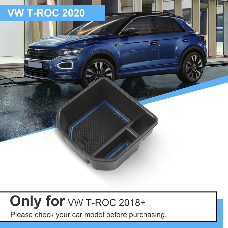 Coleya Centre Console Storage Box Compatible with VW T-ROC 2018-2024,