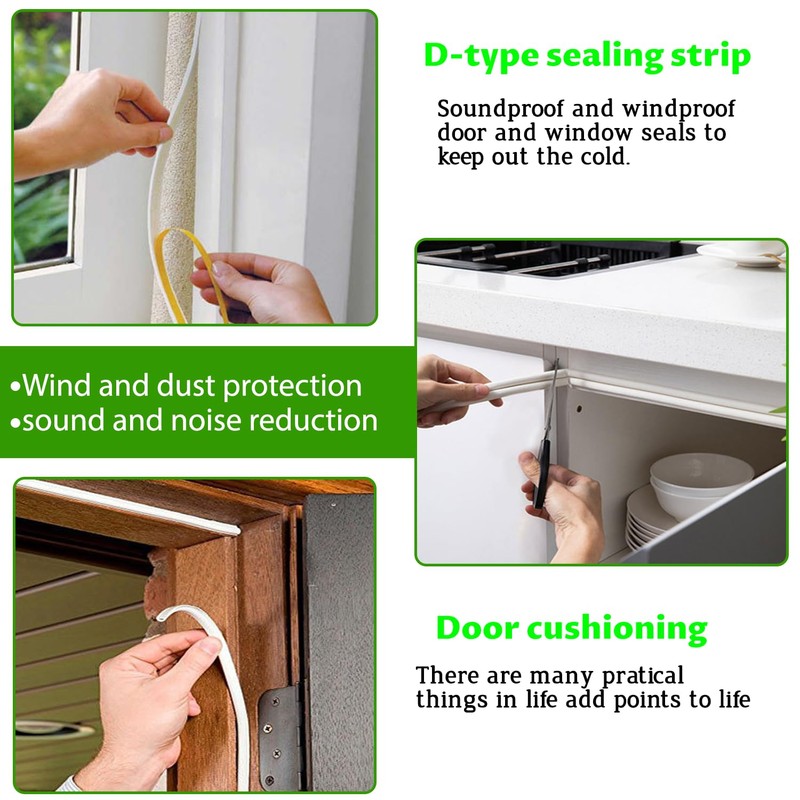 PackYard Window Blocker Noise Dust Insulation Draft Guard 33Feet/10m D-Section Draft