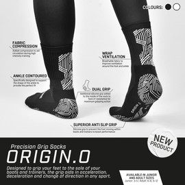 Precision Unisex 730mbw Origin.0 Grip Socks Adult, White, 8-12 EU