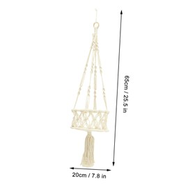 STOBAZA Macrame Hanging Fruit Basket Decorative Rope Storage Hammock for Kitchen Wall Mounted Vegetable Organizer for Home and Ideas