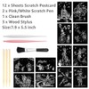 Scratch Art Paper, Rainbow Night View Scratchboard Pads for Adults
