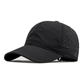 HIQIU Summer Mesh Breathable Quick Drying Baseball Cap Men, Outdoor Sports Women's Ponytail Baseball Cap Adjustable Sun Protection, black, M - L
