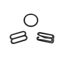 30 Set Bra Hooks and Rings,Black White Tape Closure Hook & Clasp Fasteners PETMALL Sew on Clothes Bra Clip Hooks Sewing Supplies (8mm, Black) ET151
