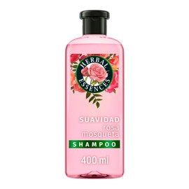 HERBAL ESSENCES, Shampoo Suavidad Rosa Mosqueta, aroma con notas de rosas, violetas y frambuesas 400 ml