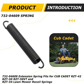 DZBQ 732-04609 Extension Spring Fits for CUB Cadet RZT-42, RZT-50, RZT-50VT and RZT-54, Lawn Mower Recoil Springs