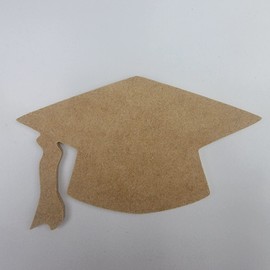 9" Graduation Cap, Unfinished MDF Art Shape by Wooden Craft Cutouts