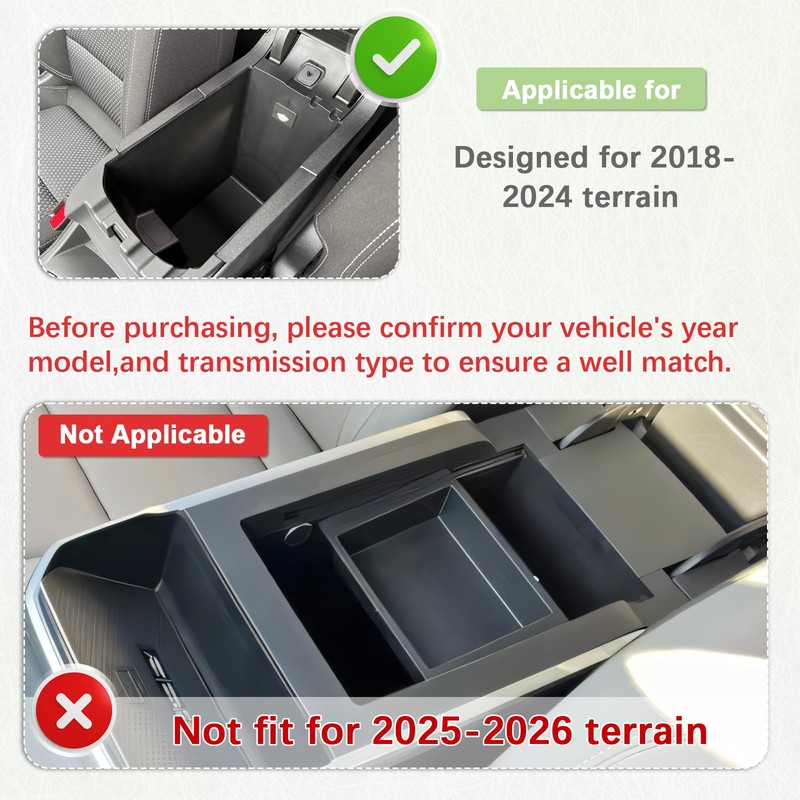 HGWEI Center Console Organizer Compatible with GMC Terrain 2018-2024 Interior