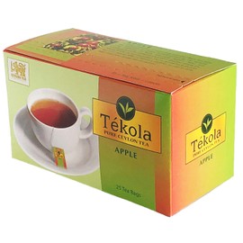 Tekola, Ceylon Black Tea, Apple. A premium blend of 100% pure Ceylon Tea with apple flavor. Full-bodied and soothing, with the sweet snap of crisp apple, 25 Count (Pack of 6)