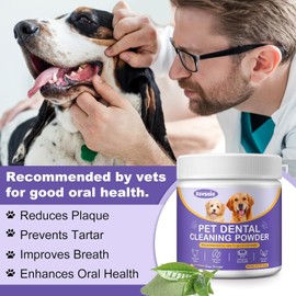 Dog Dental Powder – Teeth Cleaning Made Easy for Small, Medium, and Large Dogs – Freshens Breath, Removes Plaque, and Supports Overall Dental Care