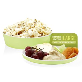 IMPULSE! Rimini Large Lime Green Melamine Bowl – Bright & Stylish with Lid That Doubles as Plate | Great for Salads, Sides, Snacks, Dips & More | Perfect for Outdoor, Home & Commercial Use
