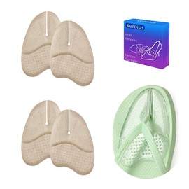 Keroius 2 Pairs Gel Metatarsal Pads Ball of Foot Cushions Toe Protectors for Flip-Flops Forefoot Pads for Thong Sandal Toe Guards for Women and Men Relieve Pain Stop Feet from Sliding Forward