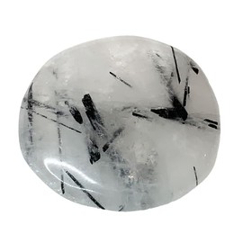 KRIO 1 x Turmalinquarz Scheibenstein IOV250307 Therapiestein - Größe L Steinlänge 50 bis 53mm, Dicke ca 10mm (Turmalinquarz 4)