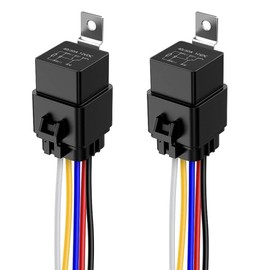 Gebildet 2pcs 40/30 Amp Waterproof Relay Switch Harness Set - 12V DC 5-Pin SPDT Automotive Relays 12 AWG Hot Wires