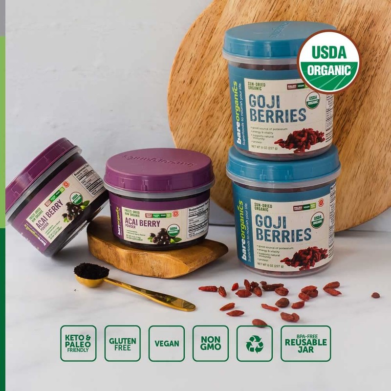 BareOrganics Amla, Indian Gooseberry & Superfood Powder, Dietary Supplement, 8