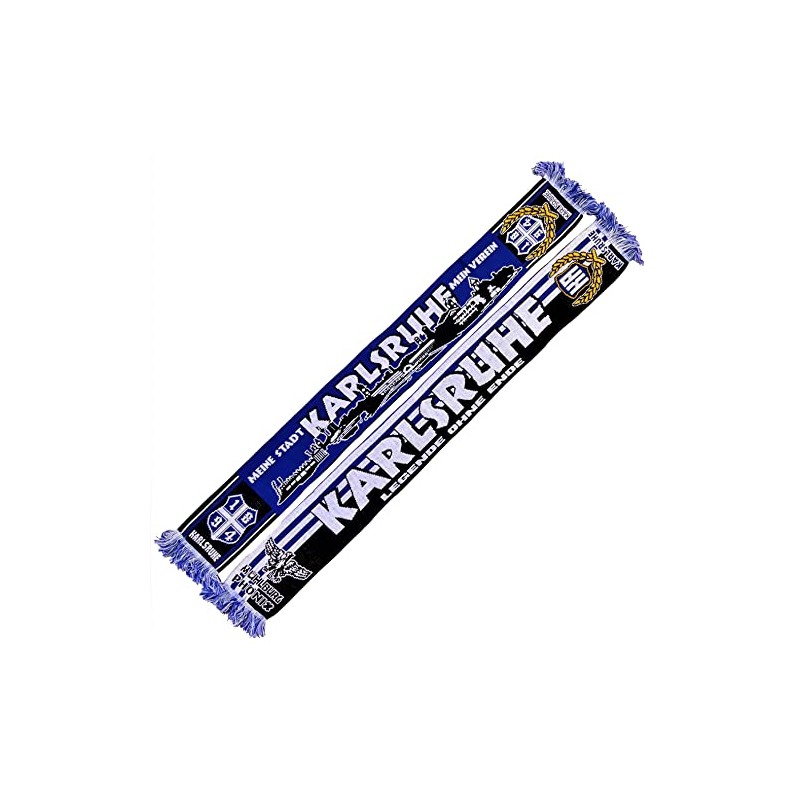 Generisch Karlsruhe Skyline Knitted Scarf, Blue, White, Black