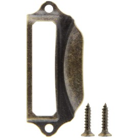 Namvo Pack of 20 Label Holder Pull Handles, Vintage Iron Label Frame Drawer Knobs for Cabinet Cupboard with Screws, Bronze Tone 90x40mm