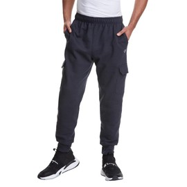 Champion, Powerblend, Ankle-Length Joggers, Sweatpants for Men with Pockets (Reg Tall), Black C Patch Logo, 4X-Large Big