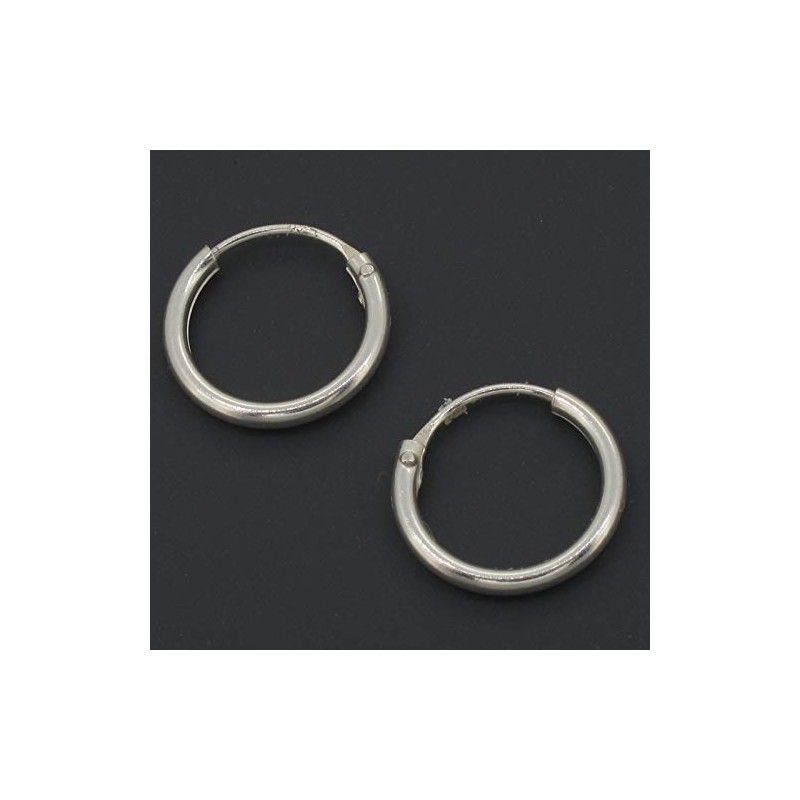 Sterling Silver 10 mm Plain Hoop Earrings