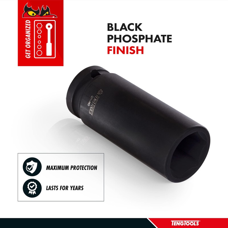 Teng Tools Deep Impact Socket Hexagon 6 Point 1/2in Drive