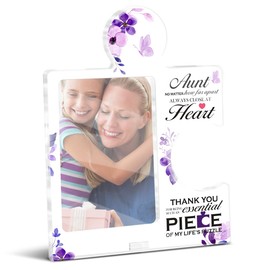 Aunt Gifts from Niece Nephew 4x6 Picture Frame - Auntie Puzzle Photo Frame Appreciation Gifts for Aunt Birthday Christmas Thanksgiving