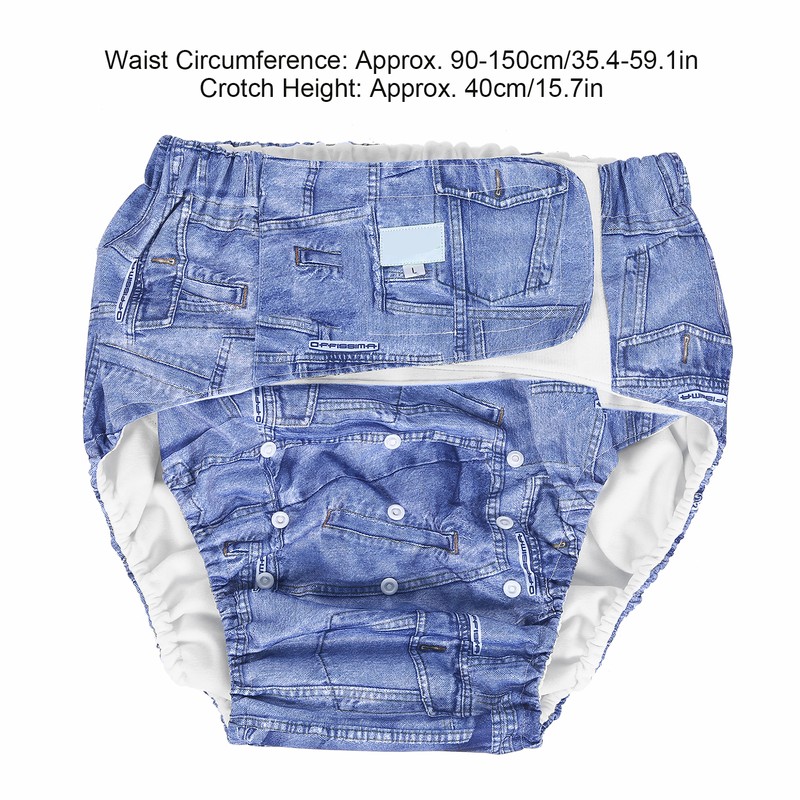 Adult Diaper Adjustable Washable Elderly Diaper Reusable Incontinence Nappy PantsA09