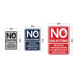 Retrato redondo No Soliciting We Do Not Buy Goods or Services Vendido puerta a puerta (azul marino/dorado) - Grande