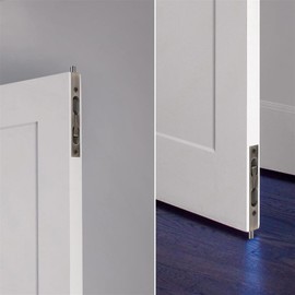 Pomya French Door Lock for Double Door, 6 Inch Door Flush Bolts, Heavy Duty Aluminium Alloy Flush Latch Bolts, Concealed Security French Door Locks with Hardwares, Composite Wood Dummy Door(Bronze)