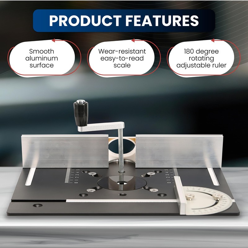 Elestoria Aluminum Router Table Insert Plate | Router Flip Plate