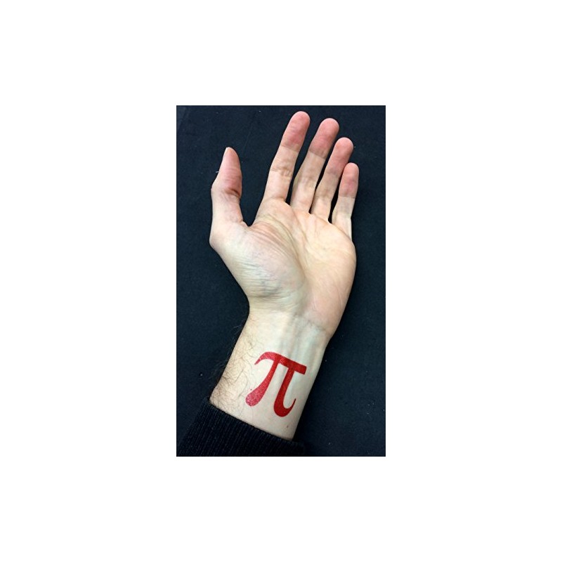 Pi Symbol Temporary Tattoos, Pi Day Math Party Favors, (6