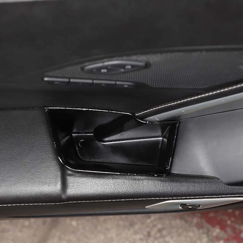 car-attention Black inner door armrest storage box trim Fit For