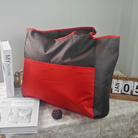 UBUYI Foldable Shopping Bag, Portable Outdoor Shopping Bag, Eco-Friendly Shopping Bag, Waterproof, Machine Washable, Large Shopping Bag, Women, brown red