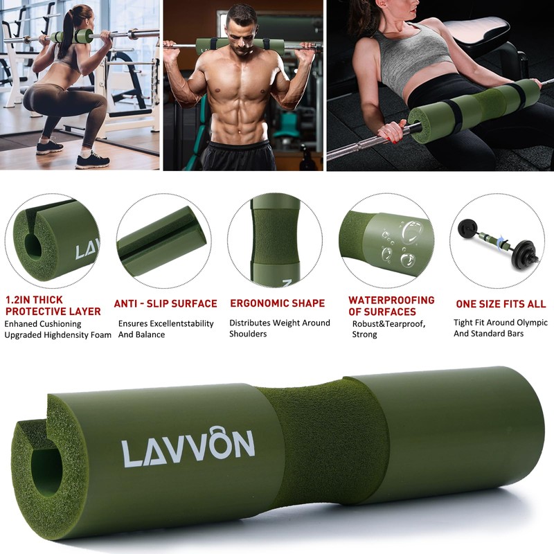 Squat Pad Set - Foam Barbell Pad for Squats Cushion,