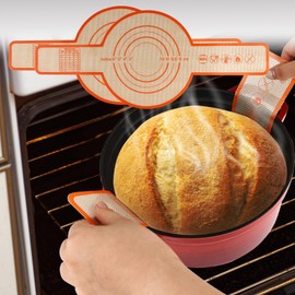 Demiwise Silicone Bread Sling Dutch Oven, 2 Sets Silicone Bread Baking Mats, Food-Grade Silicone Dutch Oven Liners, Non-Stick Thick Baking Sheet Liner with Extra Long Handles for Transferable Dough