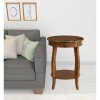 Homeroots 24" Brown Solid Wood Round End Table With Shelf