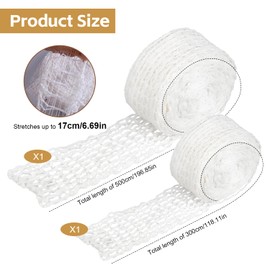 Syhdfxknp Ham Net 3 m and 5 m Roll Roasting Net Kitchen Yarn Net Grill Net High Temperature Resistant and Elastic for Storage Hanging Cooking Ham Sausages (16 Holes) Pack of 2