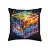 Fantasy Cube Seasons Space Throw Pillow