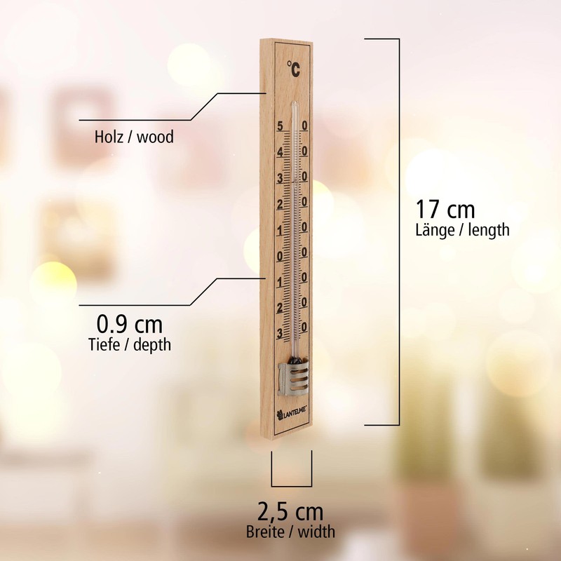 Lantelme Set of 5 Indoor Outdoor Thermometer Set Wood 17