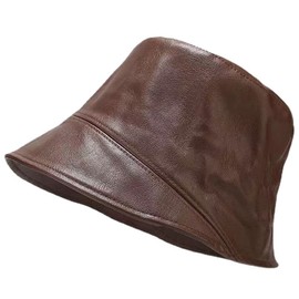YY GEWETAO Leather Bucket Hat for Men Women, Packable Sun Hats, Fisherman Outdoor Summer Travel Hiking Beach Caps