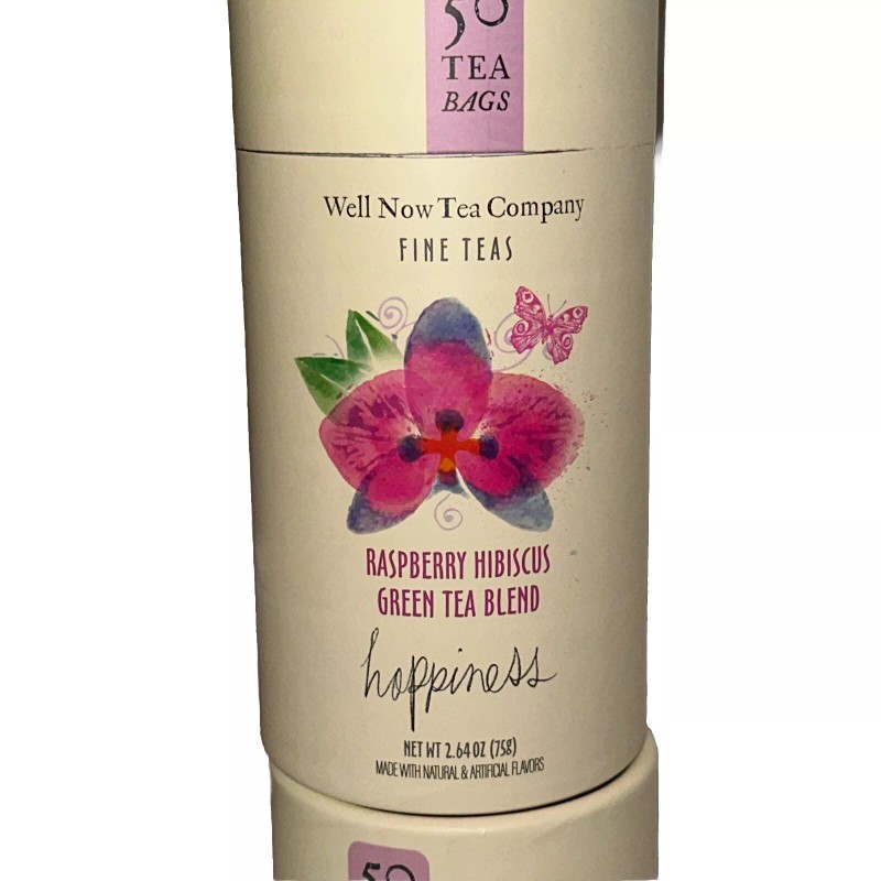 WELL NOW TEA Co 🫖 CAFFEINATED RASPBERRY HIBISCUS GREEN TEA