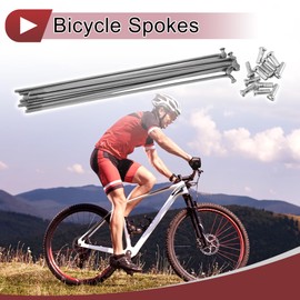 HEROFFIX 12 Set 14G Bicycle Spokes 131mm Bike Wheel Spokes 304 Stainless Steel Silver Tone