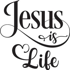 Jesus is Life Christian Religious Vinyl Decal Sticker for Car/Window/Wall (White Gloss)