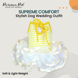 Parisian Pet Dog Dress - Ballerina Girl Dog Summer Dress - Stylish Dog Wedding Outfit - Summer Puppy Clothes - Lightweight Breathable Dog Clothes for Small Dogs Girl XS