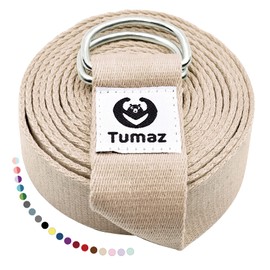 Tumaz Yoga Strap/Stretch Bands [15+ Colors, 6/8/10 Feet Options] with Extra Safe Adjustable D-Ring Buckle, Durable and Comfy Delicate Texture - Best for Daily Stretching, Physical Therapy, Fitness