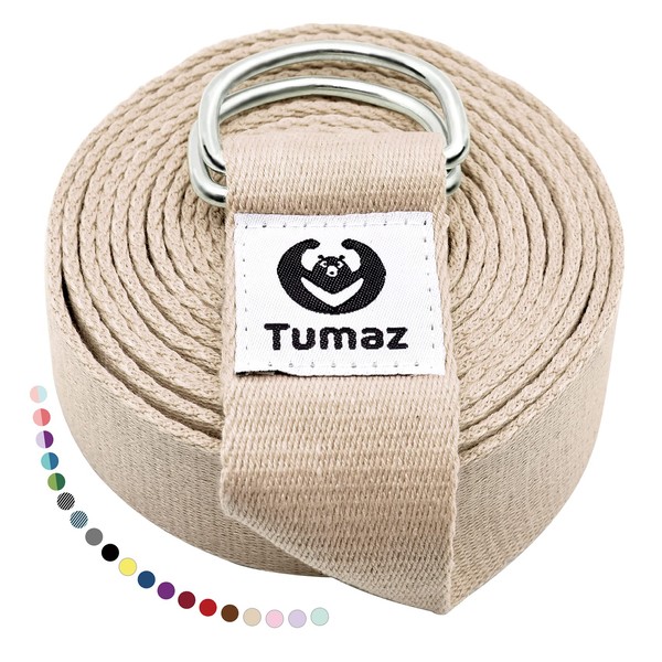 Tumaz Yoga Strap/Stretch Bands [15+ Colors, 6/8/10 Feet Options] with